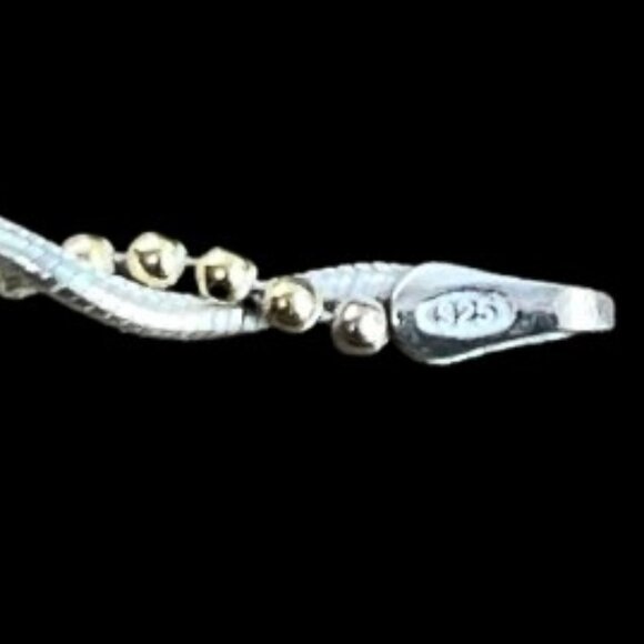 Sterling Silver & Gold Vermeil Twisted Chains Italy 925 Necklace 18" - LNC - Picture 6 of 8